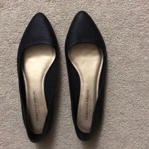 Black pointy flats